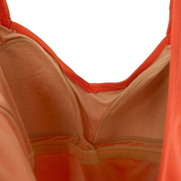 Marina West One Piece Swimsuit Tangerine Orange Ruched V Neck Size 12 Swim Wear - Picture 9 of 10